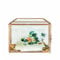 NCYP 26 cm große, roségoldene geometrische Glaskarten-Box mit Schlitz und Herzschloss,Terrarium-Pflanzgefäß für Hochzeitsempfang, große, einfache Partydekoration (nur Glasbox)