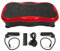 3D-Vibrationsplatte mit 2 Widerstandsbändern, Vibrationsplattform 5 Vibrationsmodi, 95 Stufen, LCD-Display - Max 120kg Fitnessgeräte für Zuhause (Schwarz Rot)