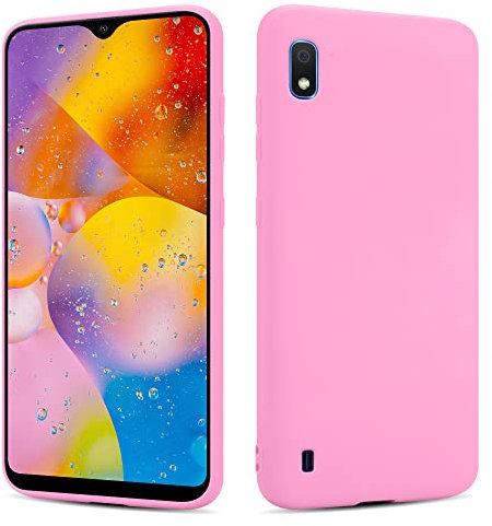 SHAANS Case For Samsung A10 TPU Silicone Rubber Phone Case Soft Matt Finish (Pink)