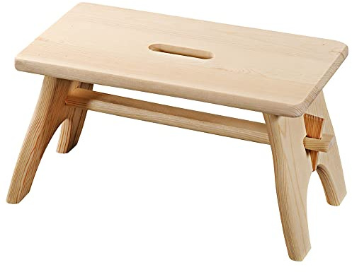FSC Holz Fußbank - Tritthocker - Tritthocker - Holzhocker - Kinderhocker - Fußbank - Größe 42 x 21.5 x 20.5 Cm