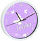 CreaDesign, Wanduhr Kinder personalisiert mit Name, Motiv Schmetterling Flieder, Rahmen Wanduhr weiß, Ø 19,5 cm