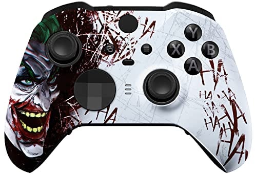 eXtremeRate Carcasa para Xbox One Elite Mando, Accesorios Reemplazo Kit, Protectora Funda Placa Frontal con Anillos de Joystick para Xbox One Elite Series 2 Modelo 1797 - Clown Hahaha