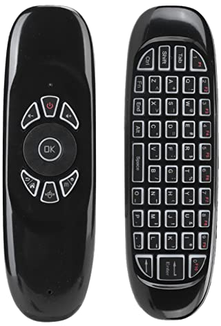 Air Mouse, 2.4G Inalámbrico Universal TV Control Remoto por Voz, Mini Teclado QWERTY Recargable, para Android/Windows/Linux/iOS, Sensor de Movimiento Giroscopio de Seis Ejes