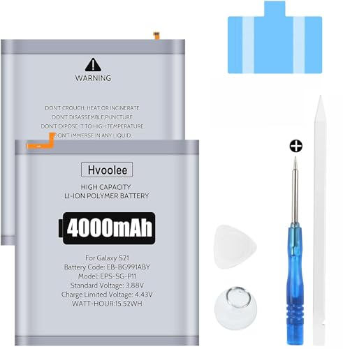 hvoolee Akku für Samsung Galaxy S21 5G: 4000mAh Ersatz akku für Galaxy S21 SM-G991B/DS EB-BG991ABY Batterie mit professionellem Reparaturwerkzeug