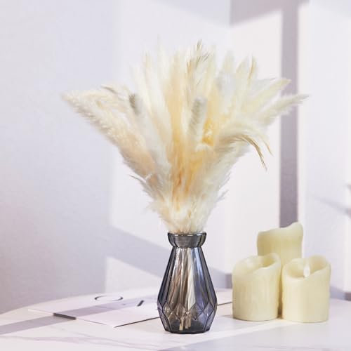 40 Stück weißes Pampasgras Dekor für Tisch Zimmer 43,2 cm Natur getrocknete Blumen flauschige weiße Pampas für Hochzeit Boho Dekor Blumenarrangements Pampasstrauß, weiß
