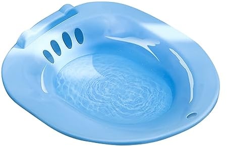 Bain de siège pour toilettes, Bain de siège portable pour hommes et femmes Bain de siège pour hémorroïdes Baignoire de siège pliable et suspendue en matériau Pp capacité, bleu