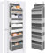 Over The Door Organiser Storage with Hooks, 5-Shelf Hanging Storage Pockets, Back Door Storage with Perspective Grids, and 6 Side Mesh Pockets for Baby Nursery Bathroom Closet Dorm Room
