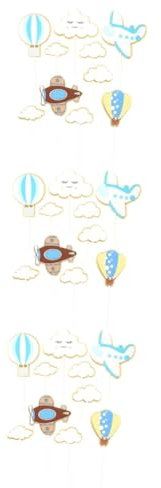Toyvian 60stücke Teiliges Kindergeburtstag Kuchendeko Wolken Heißluftballon Flugzeug Toppers Für Geburtstagsfeiern Und Babypartys Sicheres Papier Kreative Tortendekoration Für Jungen