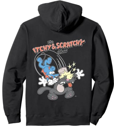 Die Simpsons Itchy & Scratchy Hammer Klassisches Cartoon-Chaos Pullover Hoodie