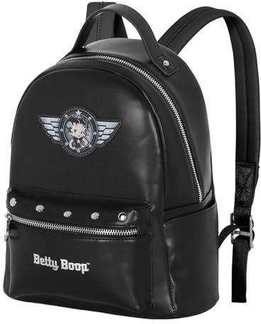 Betty Boop Motor Love-Heady Rucksack, Schwarz, 24,5 x 29 cm, Kapazität 8 L