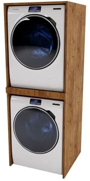 CraftPAK Waschmaschinenschrank geeignet für Waschmaschine & Wäschetrockner | Waschmaschinenschrank | Überbauschrank für Badezimmermöbel Größe 66x180x65 cm Farbe Retro