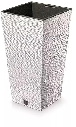 Prosperplast Furu Eco Pot de fleurs carré en bois Blanc 39,5 cm