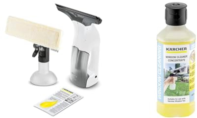 Kärcher Fenstersauger WV 1 Plus, Akkulaufzeit: 20 min & Fensterreiniger-Konzentrat RM 503
