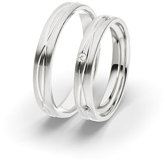 Kolibri Rings Eheringe Gold 333 6 Diamanten Trauringe Verlobungsringe Set Paarpreis - Gratis Etui und Gravur