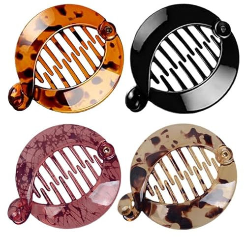 Lot de 4 Pinces à la Banane,pinces à banane rondes,Clincher Combs Ponytail Holder,Pinces À Cheveux Glisser,accessoires de coiffure pour femmes et filles