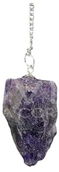Péndulo de Amatista en Bruto para Radiestesia, Meditación, Limpieza Energética y Equilibrio Espiritual - Piedra Natural, Cristal Sanador, Herramienta de Energía Positiva para Terapias Holísticas