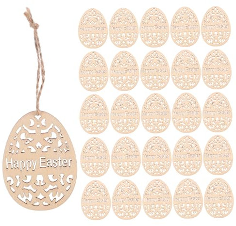 STOBOK 1 Set Wooden Egg Pendant Bedroom Decore Bedromroom Decorations Easter Egg Decoration Easter Egg Decorating Birthday Party Decor Unfinished Wooden Egg Cutout Wood Slices Wooden Eggs