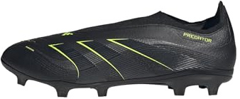adidas Unisex Predator League Laceless Firm Ground/Multi Ground Football Boots, Core Black/Carbon/Lucid Lemon, 10.5 UK