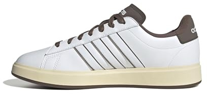 adidas Men's Grand Court 2.0 Shoe, White/White/Earth Strata, 9 UK