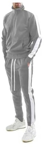 Generisch Trainingsanzug Herren Langarm Jogginganzug Freizeit Sport Laufanzug Tracksuit Sweatjacke Sporthose Jogginghose Herren Trainingsanzug fußball vereine Jogginghose Herren schwarz weiß