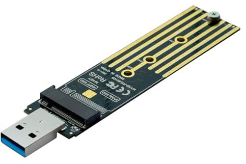 Fiorky Adaptador convertidor USB 3.1 Gen 2 a M.2 NVMe SSD Lector de Disco Duro M Key basado en PCIe de 10 Gbps Máx. 2 TB M-Key M.2 NVME a Lector de Tarjetas USB Compatible con UASP Trim para