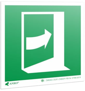 PRINTIMA Leuchtendes Pfeilschild für PVC-Türen - 15x15cm, leuchtendes Sicherheitsschild für Notausgänge und Rettungswege - rechte Tür