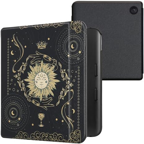 kwmobile Étui Compatible avec Kobo Libra Colour Coque - Étui à Rabat magnétique Tablette eReader Similicuir - Bleu foncé-Jaune-Noir