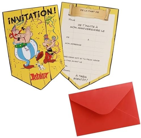 8 Einladungskarten Asterix bunt