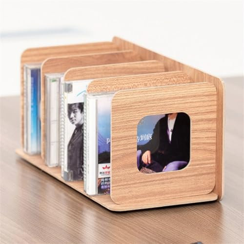 CD-Aufbewahrungsregal aus Holz, DVD-Vitrine, Regal, Schallplattenhalter