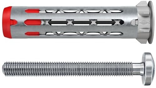 fischer - Cheville Bi-Matière DuoHM 5 x 55 pour Corps Creux, avec Tête à Vis Cylindrique, Empreinte PZ - Sachet de 15