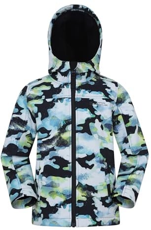 Mountain Warehouse Exodus Kids Softshell Jacket - Breathable, Water Resistant, Fleece Lined, Wind Resistant Coat, Boys & Girls - Autumn, Winter, Outdoor Charcoal (05) Kids Size 5-6 Years