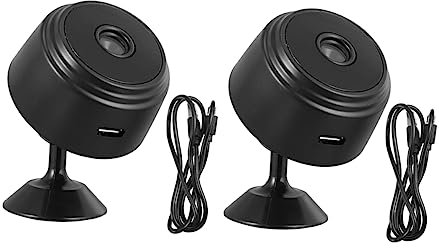 DIYEAH Remota 1080p 2 Pezzi Con Visione Notturna Infrarossi e Movimento Per Sorveglianza Domestica Con Angolo Grandangolare 150° Black Wireless