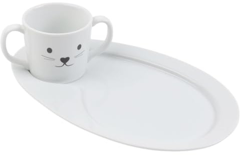 Holst Porzellan MP 160 KID Mausi-Bear - Juego de aperitivos (porcelana, 30 x 20 x 20 cm), diseño de oso de ratón, color blanco