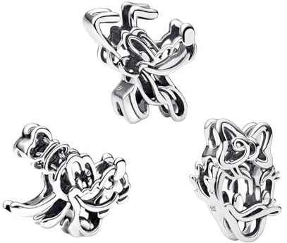 H.ZHENYUE Anhänger Charms 925 Sterling Silber Dog Duck Bead with Zirconia Europäische Armbänder Halskette,Schmuck Geschenk Weihnachten,Valentinstag,Muttertag Damen 3-Stück/Paket