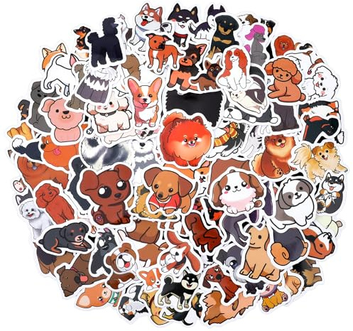100 Pcs Cute Dog Stickers Waterproof,Ymapinc Kawaii Puppies Sticker, Aesthetic Sticker Water Bottle Stickers for Kids, Laptop & Scrapbooking Decor Party Favors
