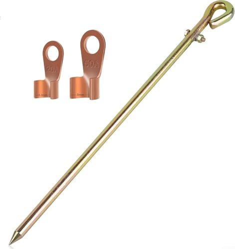 Asta di messa a terra portatile, aste di messa a terra in acciaio rivestito di rame, kit di messa a terra del generatore, per pannelli solari, recinzioni elettriche, antenne (1 pz)