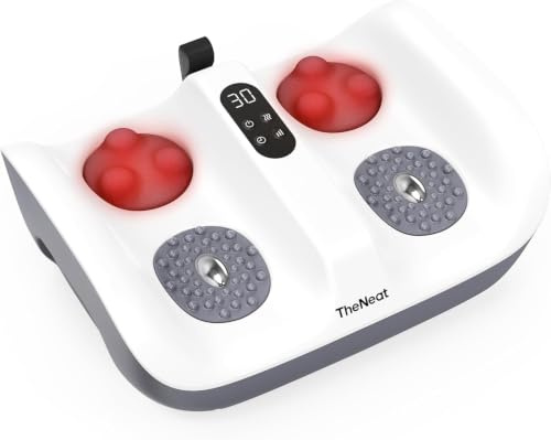 TheNeat fußmassagegerät,2 Geschwindigkeiten & 3 Timer,Infrarot-Lichttherapie,Fussmassagegerät Geeignet für Füße,Oberschenkel,Kälber,Vibration Lindert Müdigkeit,ist ein Geschenk für Eltern,Freunde