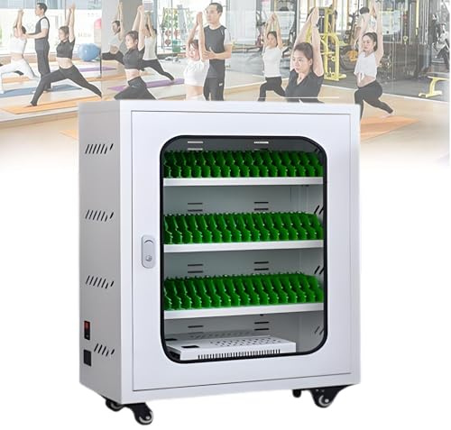 Memykoy Aluminum Alloy Mobile Phone Charging Cabinet, Portable 20/30/40/50/60 Slots Device Storage Box with Secure Lock,for Classrooms/Fitness Clubs/Offices/Libraries 60Slots