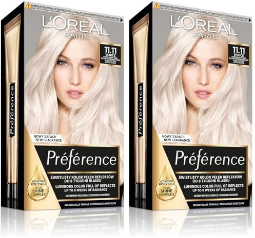 L'Oréal Paris Préférence 11.11 VENICE Haarfarbe Sehr Helle Kälte Kristall Blond (Packung mit 2)