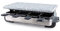 Swissmar Stelvio Raclette Party Grill with Granite Stone Non-Stick Grill Plate/Crepe Top, Outdoor & Indoor Electric BBQ Grill, Samgyupsal Griller - Brushed Stainless Steel - 8-Person - Silver