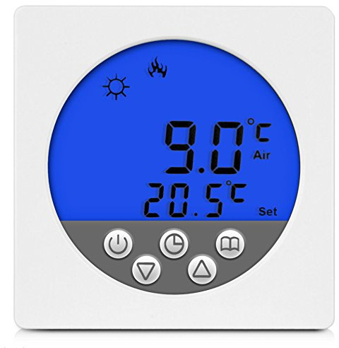 SM-PC®, Digital Thermostat Raumthermostat Fußbodenheizung Wandheizung LED blau #a33