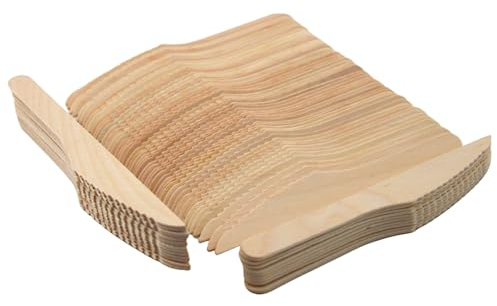 Enpack Einwegmesser aus Holz 1000 Stück - umweltfreundliche holzmesser 165mm Partybesteck - Nachhaltige Einweg Messer - Holzbesteck Einweg - wooden knife Messer aus Holz als Tischdeko für Partys