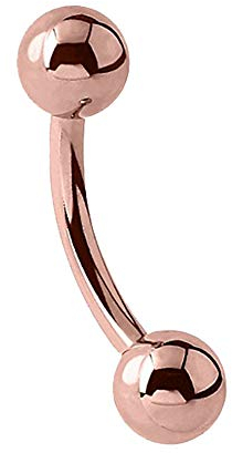 eeddoo Piercing Banane Rosegold Edelstahl Gewinde: 1,2 mm Länge: 13 mm 3 mm