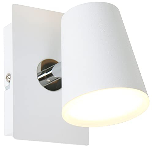 Trio Leuchten LED Wandspot Narcos 873170131, Metall weiß matt / Chrom, 1 x 4 Watt