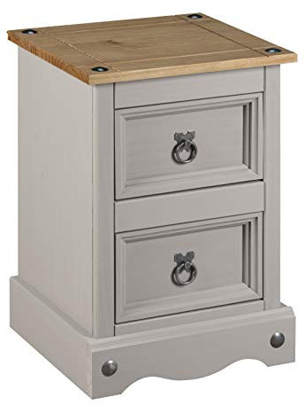 Core Products, Corona Grey 2 Drawer Petite Bedside Cabinet
