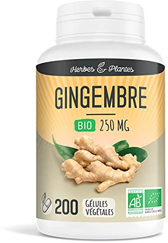 Herbes Et Plantes Gingembre Bio 200 Gélules Végétales 250 mg