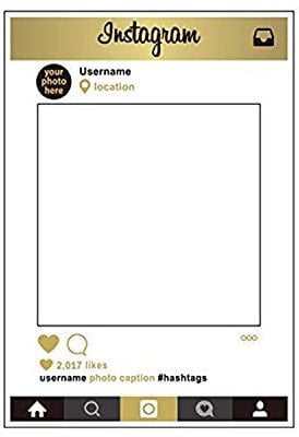 Weddecor Hochzeiten Tag Fotokabine Custom Selfie Holzrahmen Party Geschenk für Hochzeit, Jahrestag, Celebrations, Party Dekoration 48 X 68cm - Instagram, 1 Pc