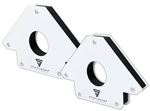 STAHLWERK 2 × Magnet-Schweißwinkel Magnetwinkel Schweißmagnet 45° x 90° x 135°, 34 kg / 75 lbs