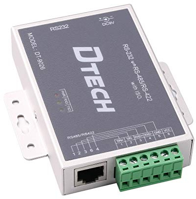 DTech Active Isolated RS232 auf RS485 RS422 Konverter mit RJ45 Serial Port Terminal Board Power Adapter DB9 Kabel optische Isolation Schutz 2,5 kV