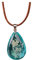 Damen Halskette echte getrocknete leuchtende Blumen Anhänger mit Gießharz Charm Kette mit Lederbandkette